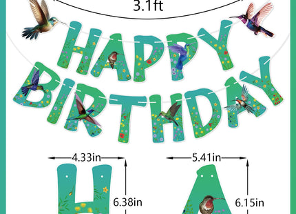 Hummingbird Birthday Banner, Bird Theme Party Decor