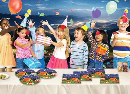 Frypeas 40pcs Camping Party Supplies Campfire Hiking Camper Theme Birthday Paper Plates and Napkins Set for Boys Kids Campfire Barbecue Birthday Party