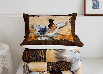 Erosebridal Mallard Duck Comforter Full Hunting Bedding Set, Cute Animal Down Comforter Rustic Farmhouse Lake House Bed Set, Wild Duck Quilted Duvet Hunter Gifts Bedroom Decor Cozy 3pcs