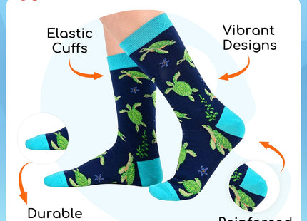 HAPPYPOP Turtle Gifts for Women Men - Funny Sea Turtle Socks Animal Gifts Unisex