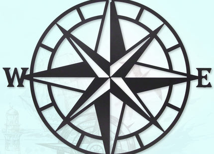 Resama Black Metal Decorative Nautical Compass Wall Décor