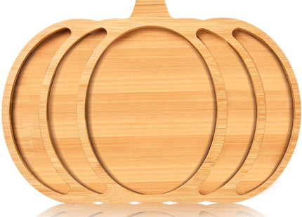 AWIZOM Pumpkin Bamboo Serving Platter Tray Thanksgiving Charcuterie Board