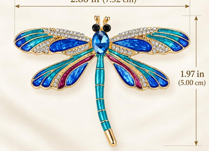 Soumimi Enamel Blue Dragonfly Brooch Pin
