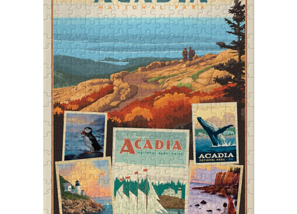 MyPuzzle Acadia National Park: Collage Print, Vintage Poster - Premium 300 Piece Jigsaw Puzzle for Adults