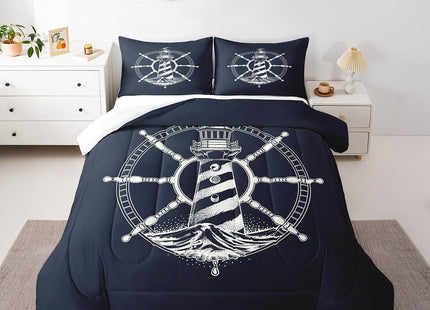 Feelyou Nautical Lighthouse Rudder Comforter Set Queen Size Kids Boys Girls