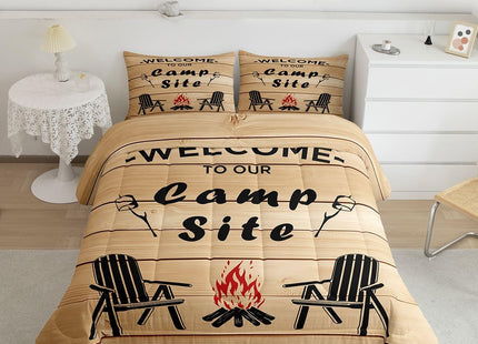 Erosebridal Camper Decor Comforter Set 3 Pieces, Lake House Bedding Set