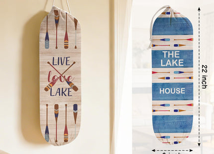 2Pcs Lake House Plastic Bag Holder for Kitchen Essentials, Reusable Hanging Grocery Bag Organizer, Washable Large Grocery Trash Bags Storage Dispenser Lake House Decor for the Home