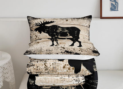 Feelyou Moose Comforter Set Queen Size Bedding Set 3Pcs for Kids