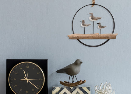 Nautical Wood Wall Decoration Rustic Wood Hanging Circle Ocean Home Decor
