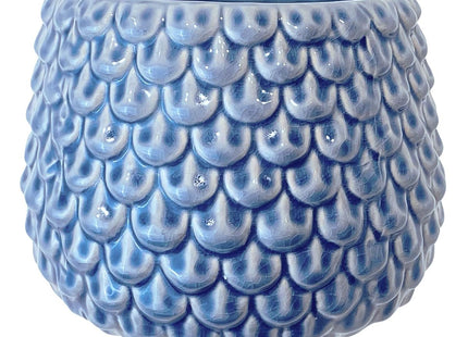 Bloomingville Stoneware Flower Pot Pinecone, Planter Cache Pot, Size M (5,25''), Blue