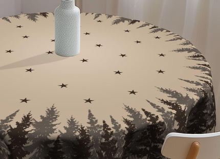 Imiss Rustic Bear Deer Round Tablecloth 60 Inch Forest Wild Animal Circular Table Cover Wrinkle Resistant Farmhouse Style Tabletop for Outdoor Party Picnic Dining
