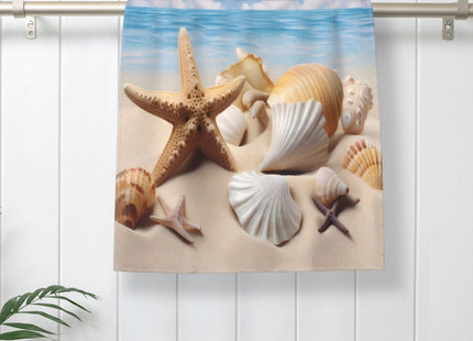 Mount Hour Starfish Seashells Hand Towels, Summer Beach Face Towel Soft Guest Towel Portable Kitchen Tea Dish Towels Washcloths Bathroom Decor Housewarming Gifts 15.7" X 27.5"
