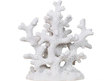 Elegondrar 6" H White Coral Decor, Resin Coral Statue, Nautical Decor for Home, Bedroom, Bathroom, Living Room, Beach/Coastal/Ocean Themed Tabletop Decor