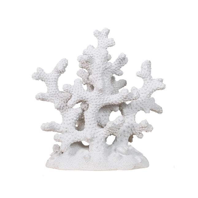 Elegondrar 6" H White Coral Decor, Resin Coral Statue, Nautical Decor for Home, Bedroom, Bathroom, Living Room, Beach/Coastal/Ocean Themed Tabletop Decor
