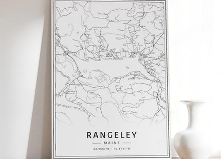 ghNDJdk Rangeley Maine Street Acrylic Glass Road Canvas Posters Wall Art Bedroom Office Room Decor Gift StyleUnframe 12x18inch