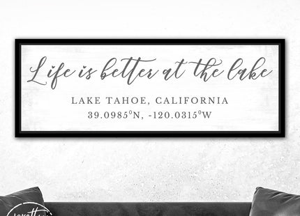 Personalized Life Is Better at the Lake Canvas Wall Art Custom Lake House