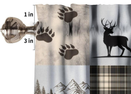 SXXLDNG Rustic Farmhouse Valances Curtains for Kitchen Windows, Lodge Bear Moose Deer Country Style Farmhouse Country Short Curtains Treatments for Bedroom Living Room Bathroom,54" X 18"