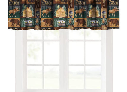 Rustic Farmhouse Valance Curtain, Vintage Cottage Country Style Rustic Cabin Fishing Windows Valance for Bedroom Living Room Cafe Office 54x18 Inch