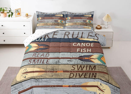 Feelyou Lake Rules Paddle Comforter Set Twin Size Boys Girls Kids Bedding