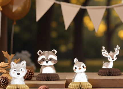 Woodland Baby Shower Centerpieces – 12 PCS Honeycomb Table Decorations, Forest Animal Baby Shower, Rustic Woodland Creatures Party Supplies