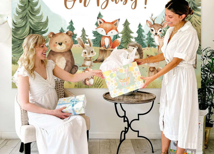 Woodland Baby Shower Decorations Backdrop Banner