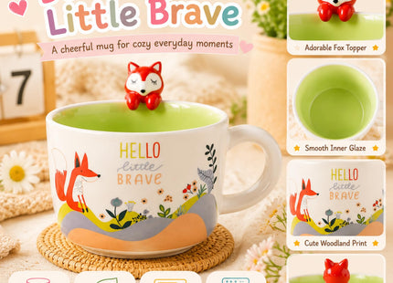 lpylxingyan 12oz Cute 3D Fox Ceramic Coffee Mug