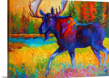 CANVAS ON DEMAND Majestic Moose Canvas Wall Art Print, Home Decor, Wildlife Artwork, 32" x24in