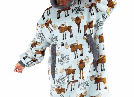 LazyOne Oversized Hoodie, Wearable Blankets for Women and Men (Don't Moose)