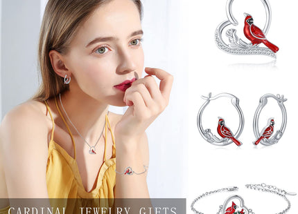 Cardinal Earrings Sterling Silver Hypoallergenic Hoop Earrings for Sensitive Ears Cardinal Jewelry Gifts for Women
