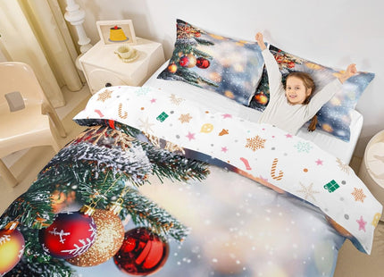 Christmas Bedding Merry Christmas Theme Comforter Cover for Girls Boys Kids New Year Presents Home Bedroom Decor Duvet Cover Teens Santa Claus Deer Youth Bedspread Winter Xmas Theme Quilt Cover