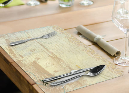 CounterArt Coastal Waterways Reversible Easy Care Placemat 4 Pack