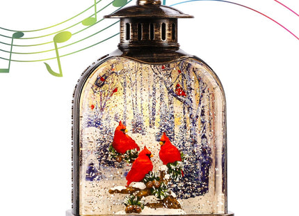 11Inch Christmas Snow Globes Cardinal Gifts, Musical Cardinal Snow Globe Glitter Light Up, Christmas Decorations Indoor 6H Timer Red Cardinal Christmas Decor for Women