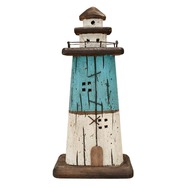 Rustic Wood Lighthouse Decor Tabletop Nautical Decor,Wooden Lighthouse Nautical Decoration Beach Themed Decoration Coastal Decor Lighthouse Decoration for Home Mediterranean Decor,13.0H
