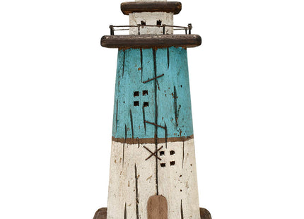 Attraction Design Wooden Lighthouse Decor, Decorative Nautical Lighthouse Rustic Ocean Sea Beach Themed Lighthouse Decoration, Handcrafted Tabletop Nautical Themed Home Decor Bathroom Decor (13“H)