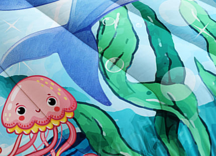 XYNHML Dolphins Animal Aqua Blue Green Sea Comforter 3pcs Twin Kids Coral Jellyfish Comforter Set for Boys Girls Ocean Waves Bedding Fish Quilt Bed Set with 1 Comforter and 2 Pillowcases