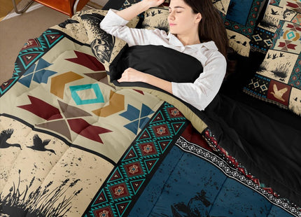 Erosebridal 7 Pieces Boys Wild Duck Fish Bedding Set Twin Size