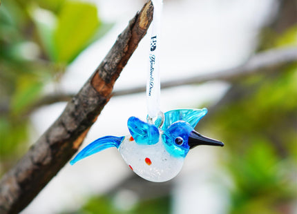 Blown Glass Hummingbird Ornament for Tree