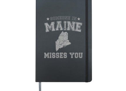 Someone In Maine Misses You Vintage State Hardcover Journal, Black