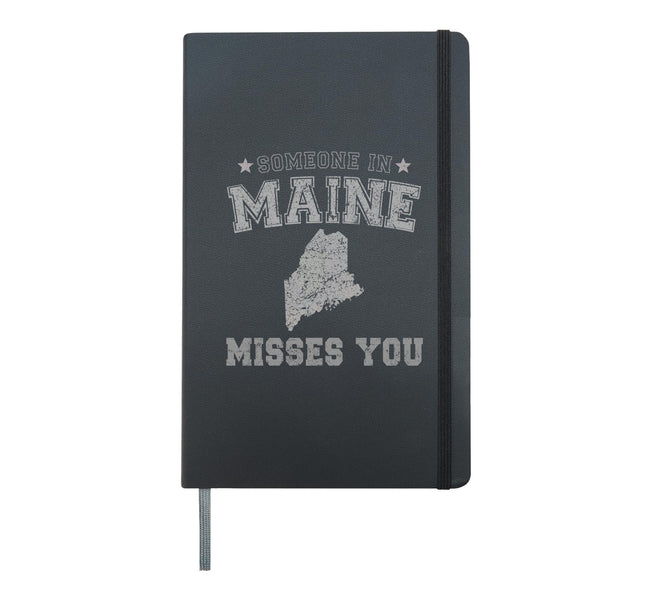 Someone In Maine Misses You Vintage State Hardcover Journal, Black