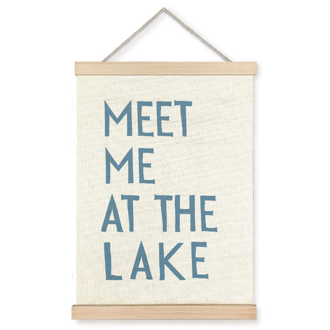 Jvpke Lake Wall Decor, Meet Me at the Lake Wall Art Poster Framed, Lake House Decor, Vintage Lake Canvas Wall Decor Prints for Lake House Home Room Decorations, 12x16 Inch