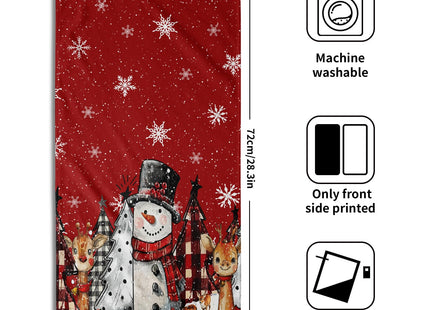 Giwawa Christmas Red Hand Towels Set of 2, 28.3x14.4 Inch Xmas Snowman Moose Plaids Tree Face Tea Towel Soft Absorbent Dish Cloth Towels for Kitchen Bathroom Winter Holiday Decor Gift