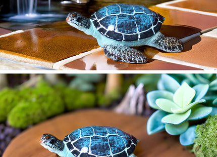 Purple Star Small Turtle Figurine Sea Turtle Decor Little Resin Statue Blue