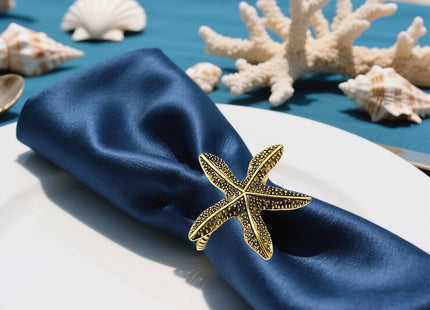 Davifina Starfish Napkin Rings Set of 6 for Coastal Beach Party Table Decor