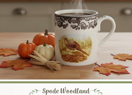 Spode – Woodland – Pheasant Mug – 16 Oz - Brown/White