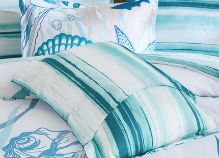 Coastal Comforter Set Full Size, Beach Themed Comforters,7 Pieces