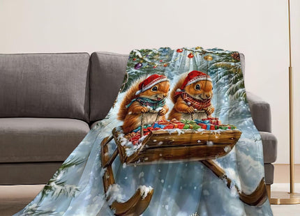 Estused Christmas Squirrel Blanket Squirrel Throw Stuff Gifts 50"x40"