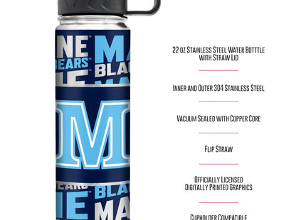 Rico Industries NCAA Maine Black Bears Standard 22oz Stainless Steel Tumbler with Lid - Great For Coffee, Tea, Water or Cocktails