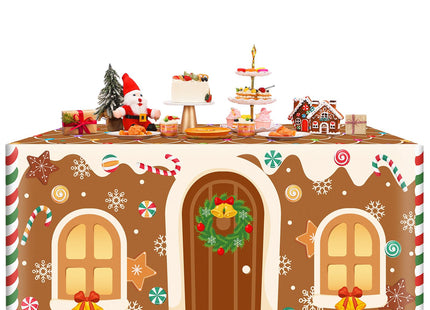 VitalCozy Christmas Tablecloth Fit,72" X 30",Gingerbread House