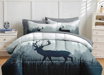 Nesker Queen Comforter Set with Sheets, 7 Pieces Nature Forest Bedding