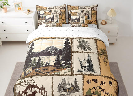 Feelyou Cabin Deer Wild Comforter Set Twin Size Kids Boys Girls